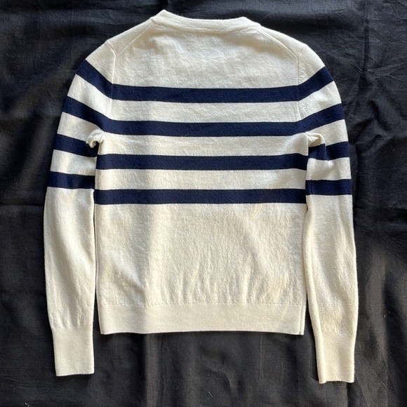 J. Crew Cream Navy Striped Merino Sweater - Picture 6 of 9